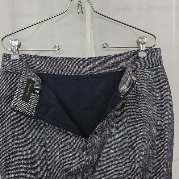 Ann Taylor Pencil Skirt Navy Blue Marled Office Classic Coquette 10 - Picture 7 of 13